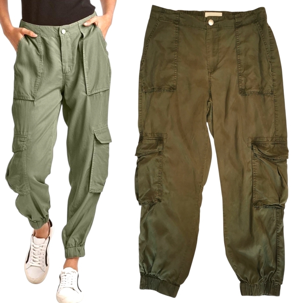 Dear John Sandy Dark Army Green Lightweight Tencel Cargo Pants - Sz M